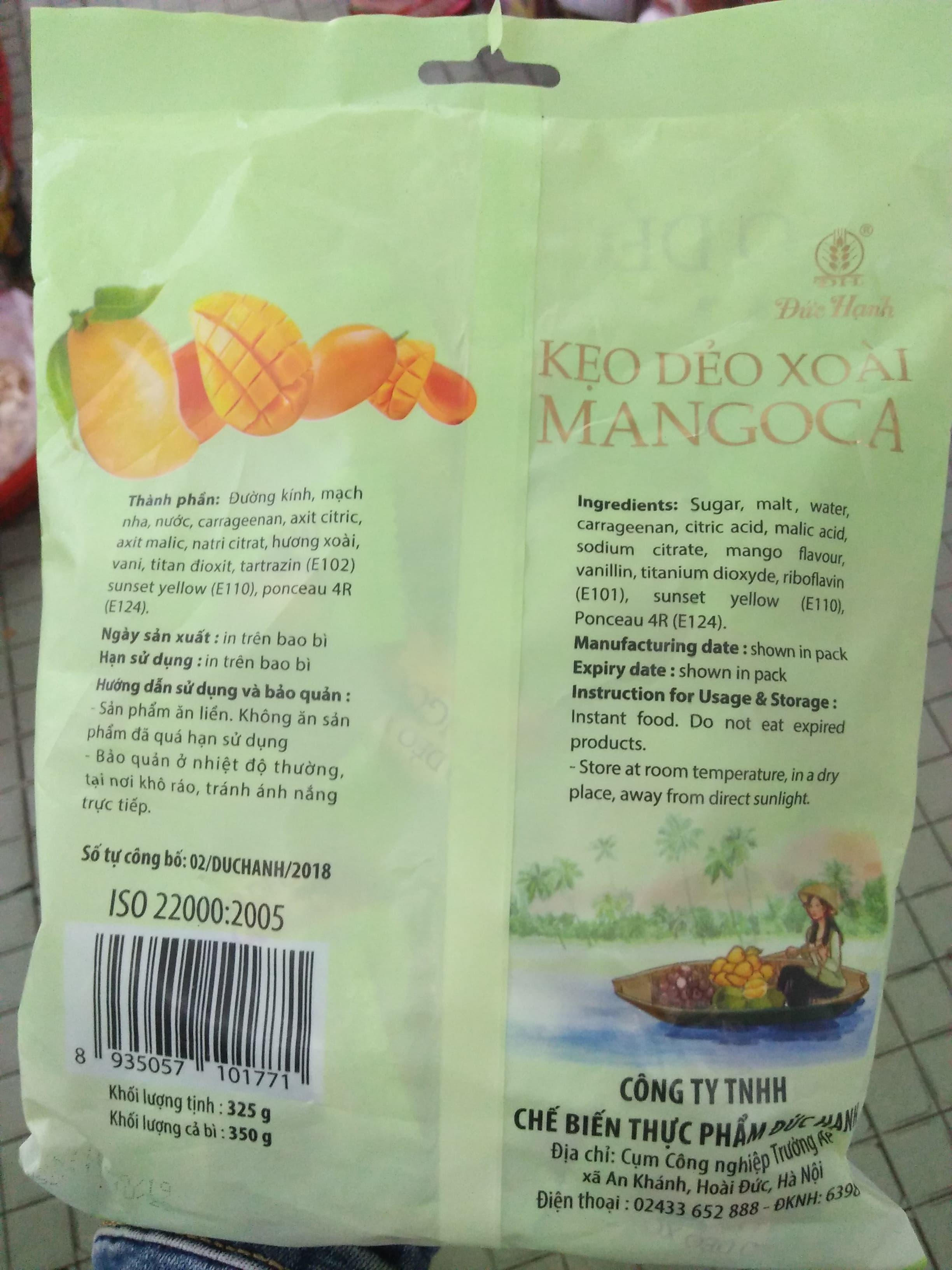 KẸO DẺO XOÀI MANGOCA - TÚI 350g