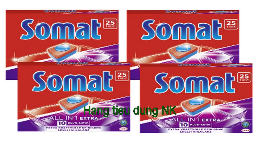 Combo 4 hộp viên rửa chén Somat all in1 Đức (Hộp 25 viên )