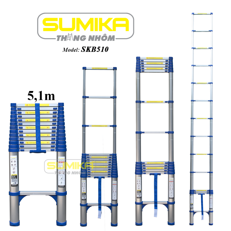 Thang nhôm đơn rút gọn Sumika SKB 510 (Màu xanh)