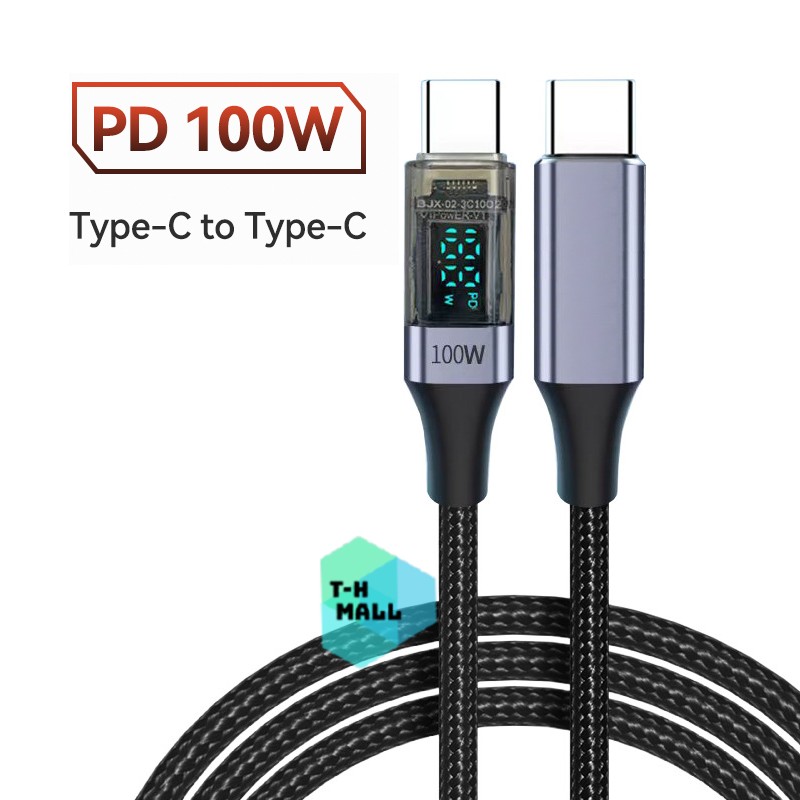 Dây Cáp sạc nhanh 100W Type C to Type C công suất 100W 20V 5A PD dùng cho Laptop Smartphone Điện Thoại Máy Tính