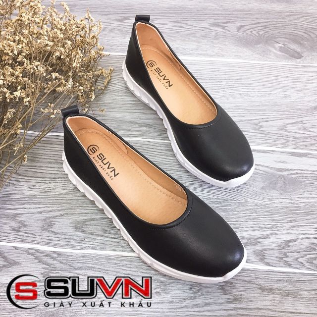 (Da Thật )Giày bệt lười da thật 3cm VNXK