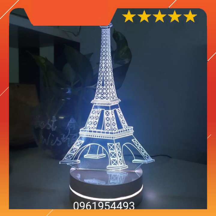 Đèn Led 3D 16 Màu FREESHIP Đèn Ngủ Trang Trí Mẫu Tháp Eiffel Siêu Bền Đẹp