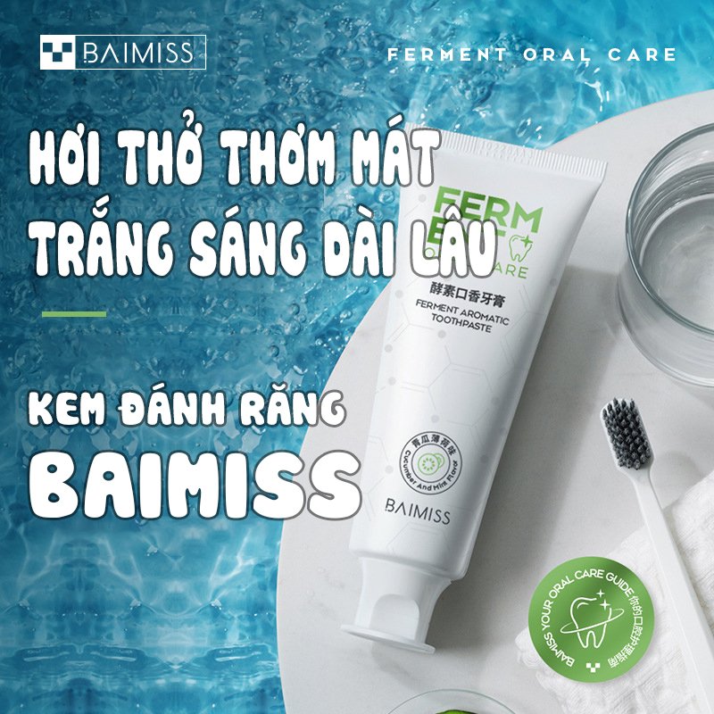 BAIMISS Kem Đánh Răng Giúp Răng Trắng Sáng Hơi Thở Thơm Mát 100g