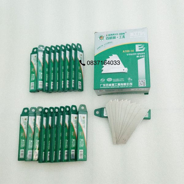 Lưỡi dao rọc giấy Berrylion hộp 20 vỉ, 1 vỉ 10 lưỡi
