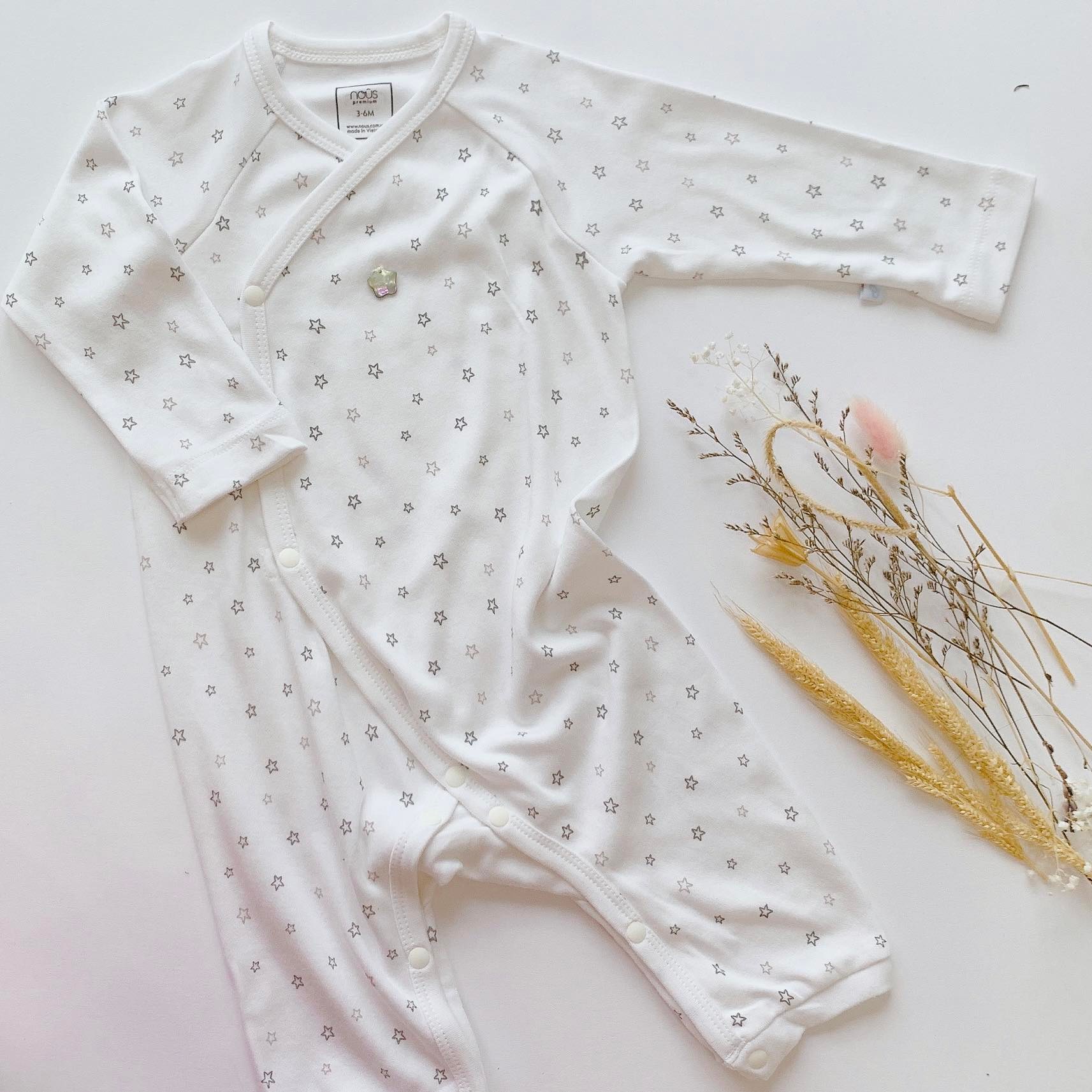 Romper , body cài lệch NOUS PREMIUM  cao cấp cho bé
