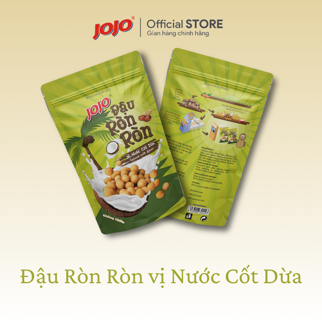Đậu Ròn Ròn JOJO Vị Tôm Nướng Muối Ớt Loại 70G (Tặng đậu Hà Lan Loại 30G)