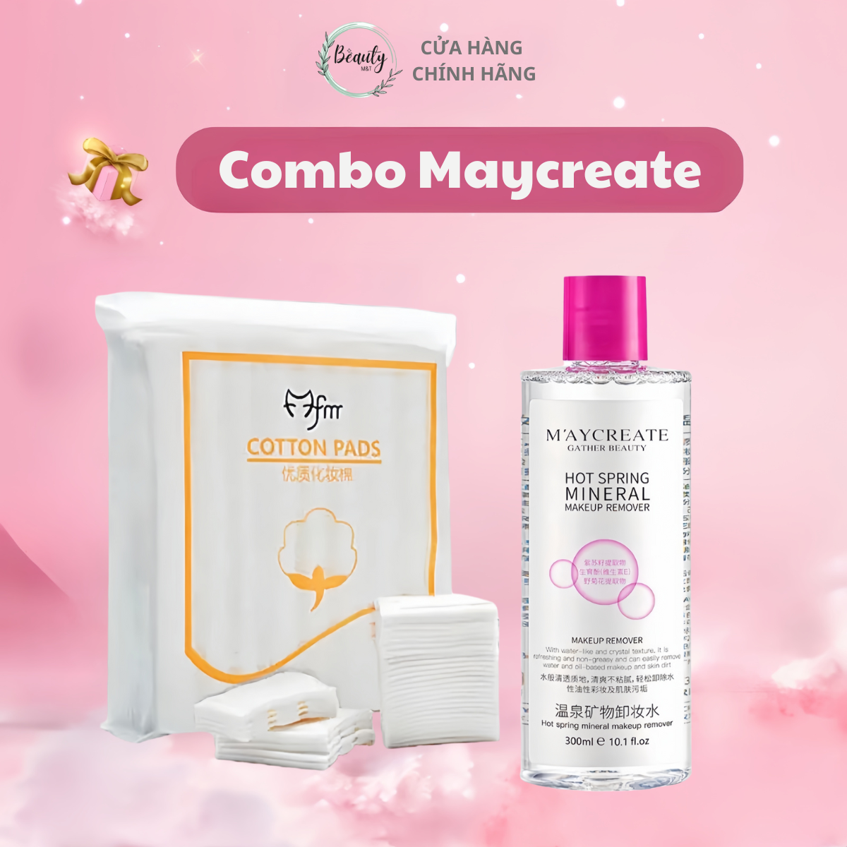 Combo of 1 makeup cleaner and 1 cotton bleach [domestic Chinese]
