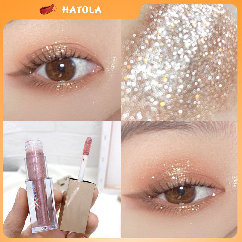 HATOLA - Nhũ mắt màu ánh kim tuyến tuyệt đẹp Lameila Liquid Eye Shadow, Phấn nhũ viền mắt tạo hiệu ứng trang điểm hàng nội địa Trung PN-MAT