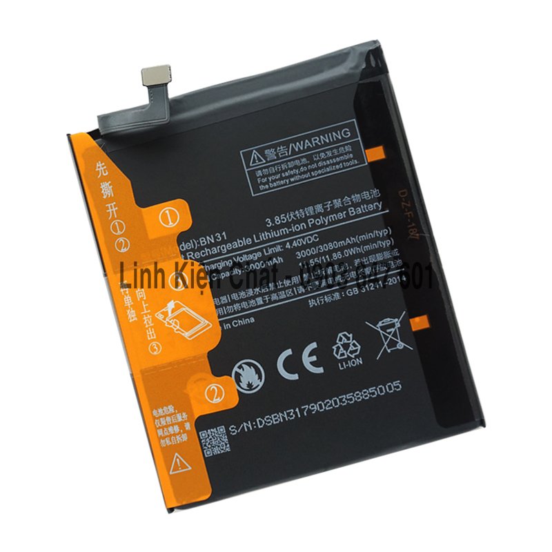Pin cho điện thoại Xiaomi Mi A1 MiA1 3080mAh Zin