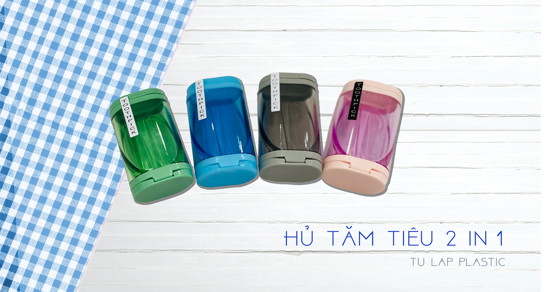 Hủ đựng tăm, tiêu 2 trong 1 Tự Lập