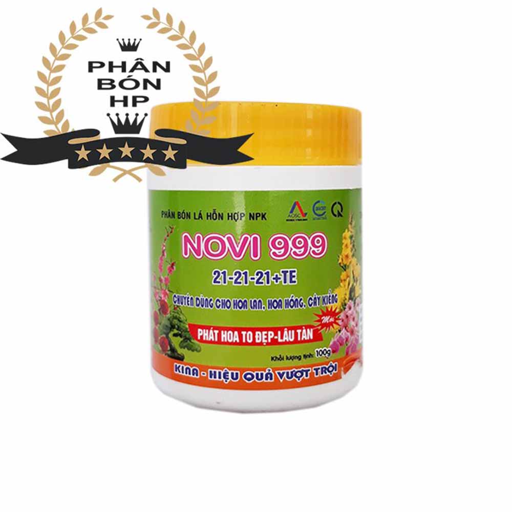 Phân Bón Lá Cao Cấp NOVI-999 (21-21-21+TE) 100g - Chuyên Dùng Cho Lan Hoa Hồng Hoa Kiểng Phát Hoa To Đẹp - Lâu Tàn.