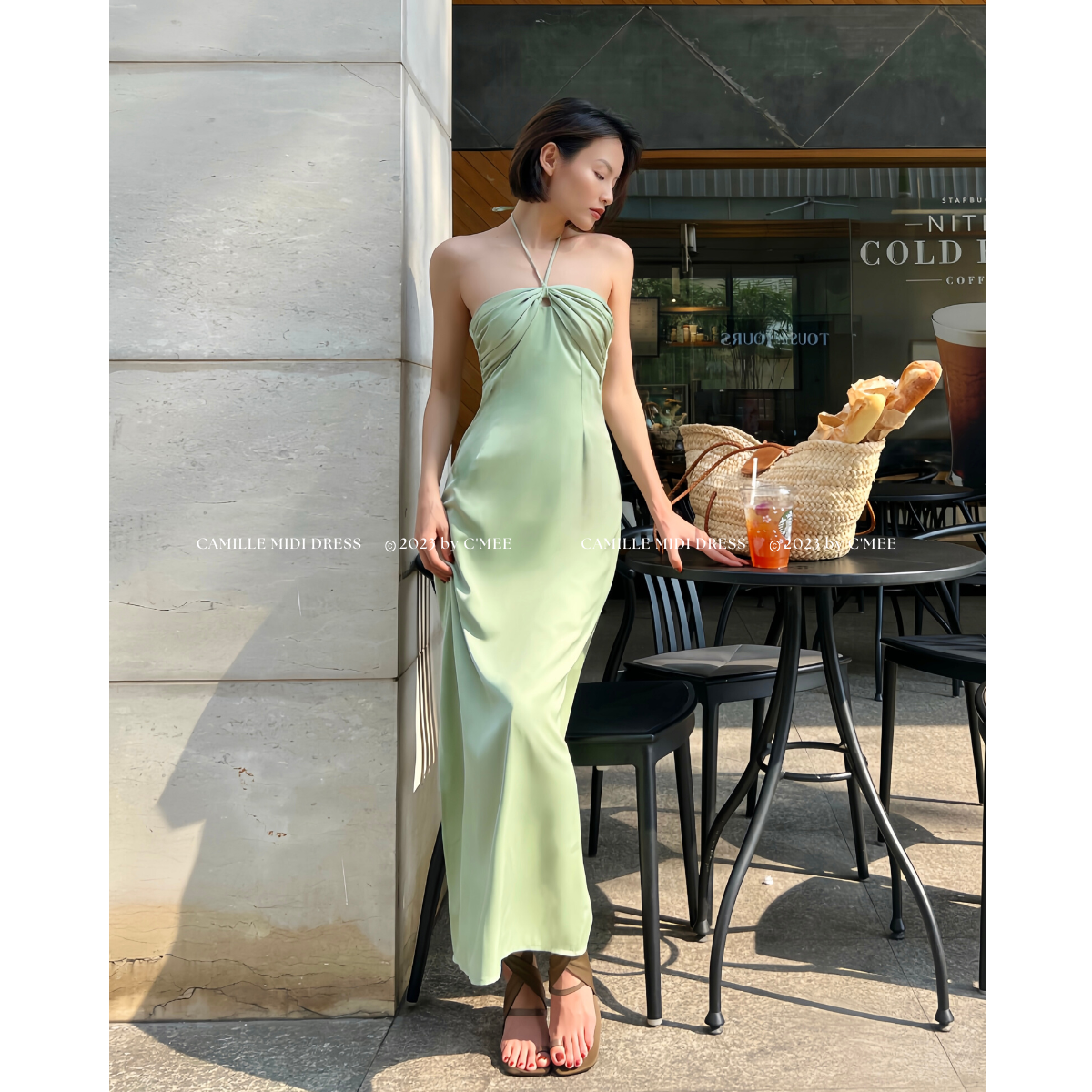 [CMEE] Đầm lụa cột dây Camille Midi Dress