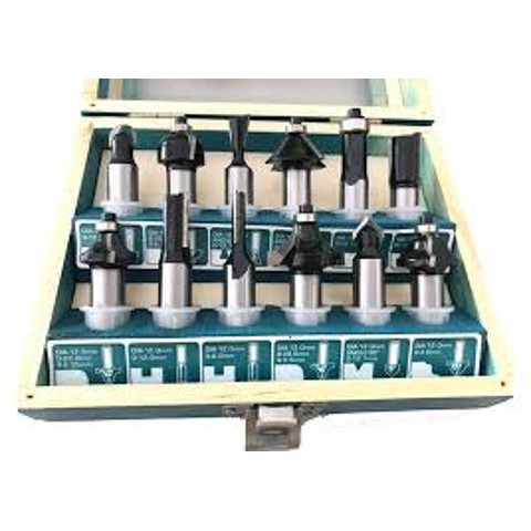Total TACSR0104121 | Bộ 12 mũi phay gỗ 1/4" (6.3mm)