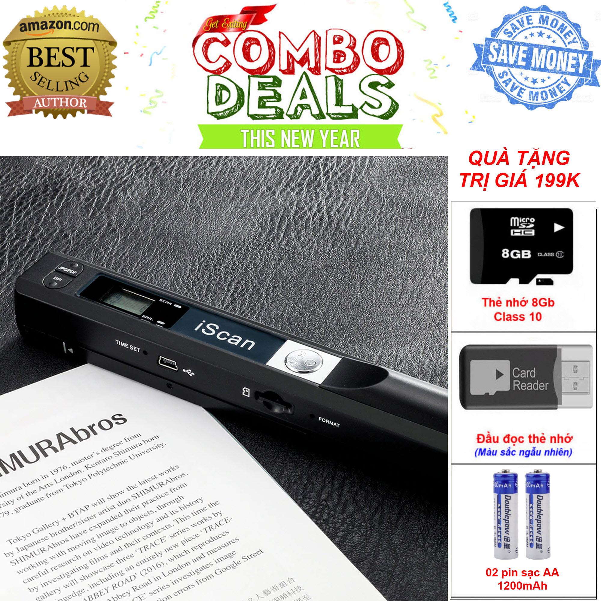 Quà Tặng Trị Giá 199K - Máy scan màu di động độ nét cao Goma iscan 900DPI - Máy Quét Tài Liệu iScan Mini Cầm Tay Định Dạng JPG Và PDF - ISCAN 01 Portable Scanner HD High Speed Color A4 Document Photo Handheld Scanner Mini Pocket Color Scanner -
