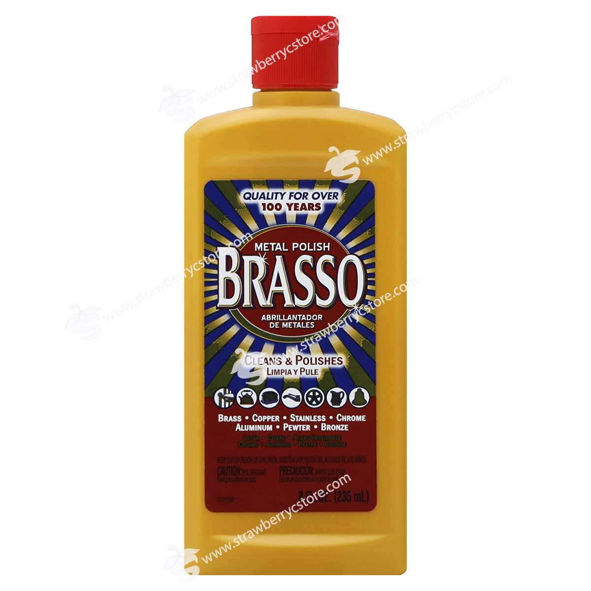 Dung dịch đánh bóng kim loại đa năng brasso multi-purpose metal polish, chai 235 ml