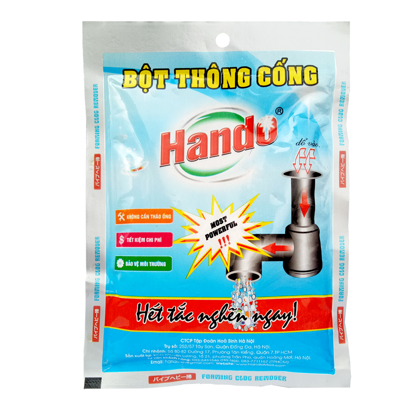 Bột thông cống, hầm cầu, nhà vệ sinh ,bồn rửa bát loại mạnh 100g