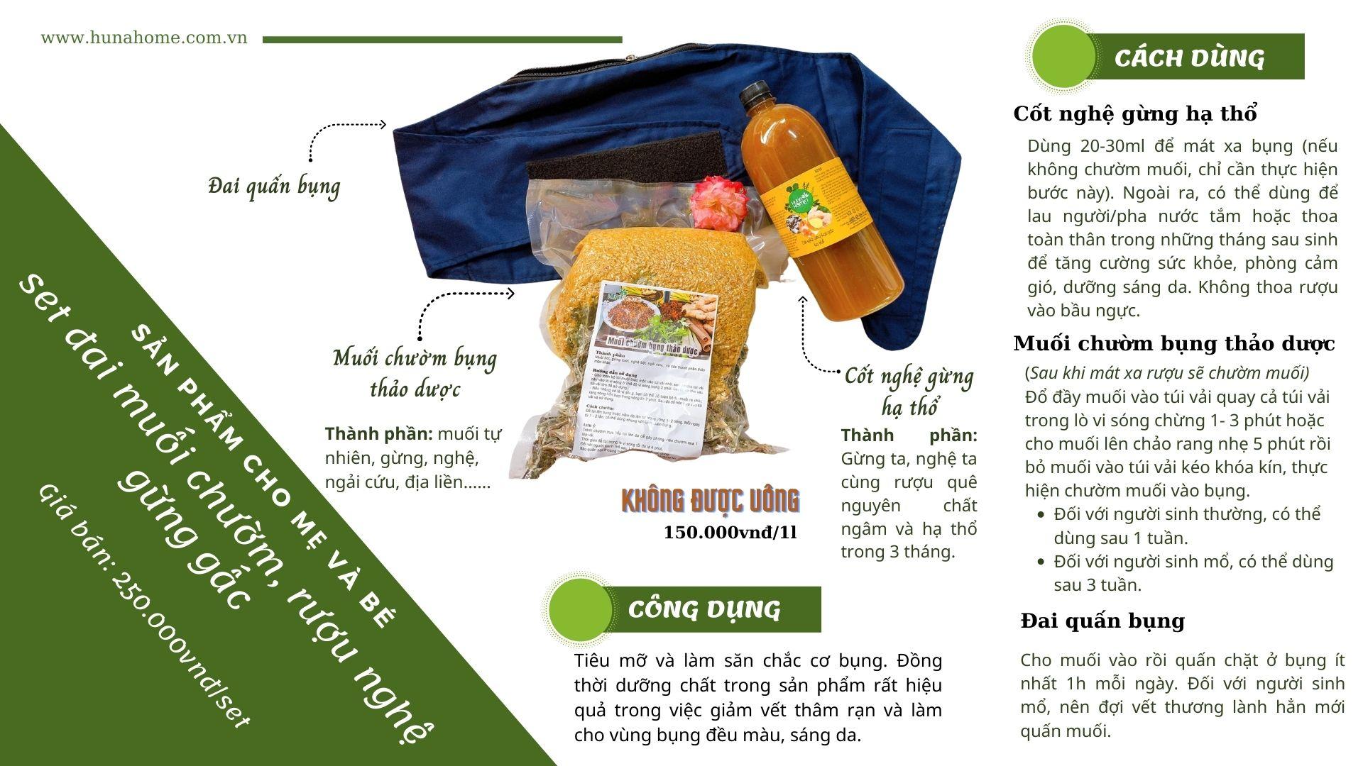 Set muối thảo dược kèm đai quấn muối