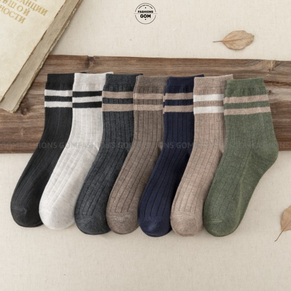 Set 5 đôi Tất Nữ Cổ Cao Vintage Vớ Nữ Cổ Cao thời trang 5 đôi sử dụng cả tuần - CB45K-COCAO