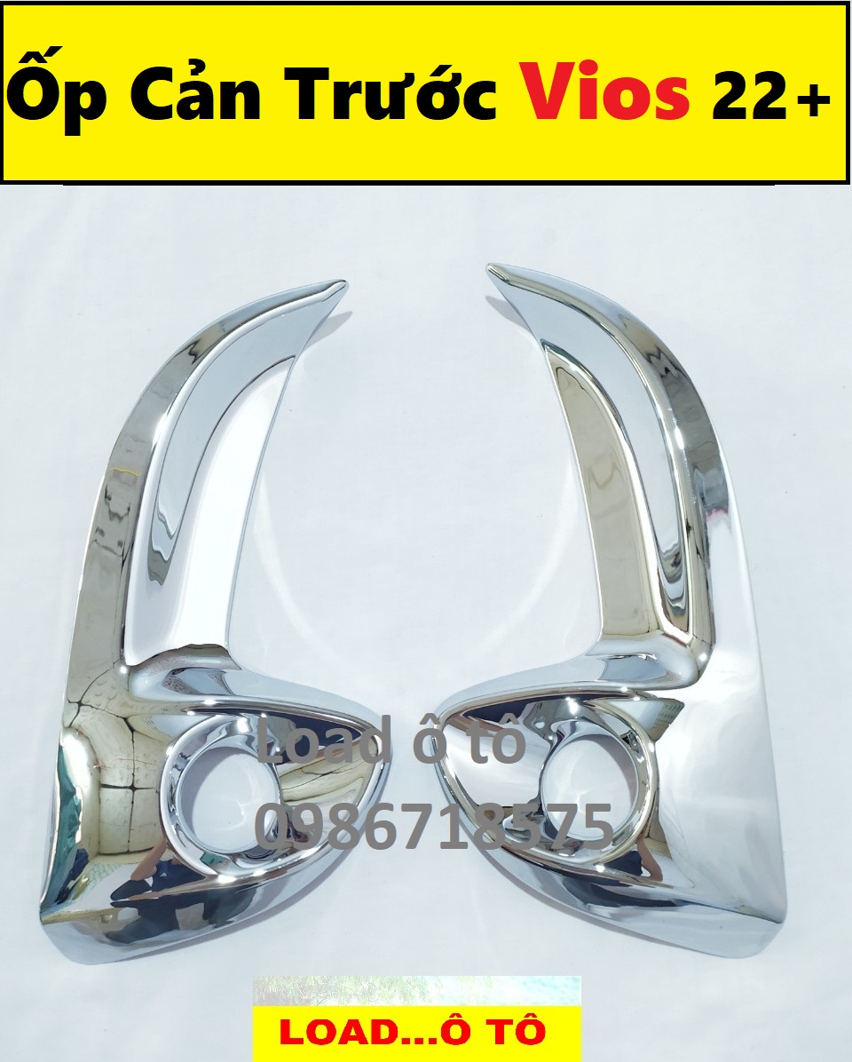 Bộ ốp viền đèn gầm trước toyota vios 2023-2020 mạ crom cao cấp