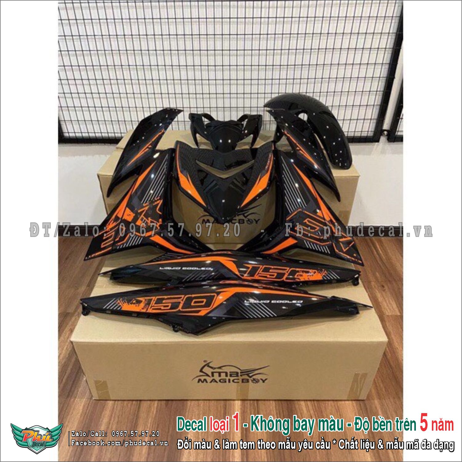 Tem rời exciter 150 cam đen