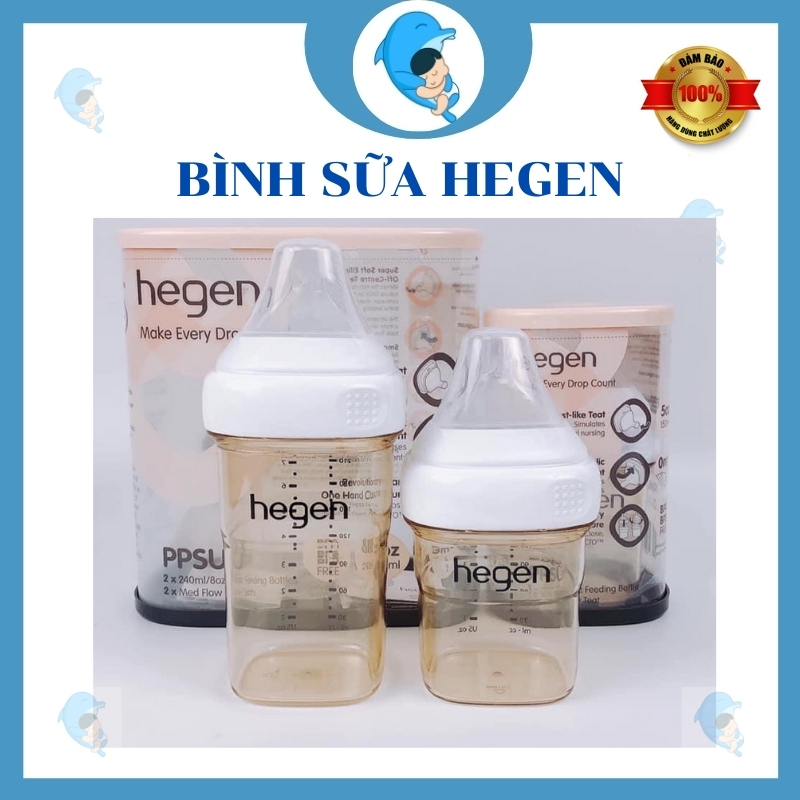 Bình sữa Hegen 60ml/150ml/240ml/330ml chính hãng chống đầy hơi chống sặc