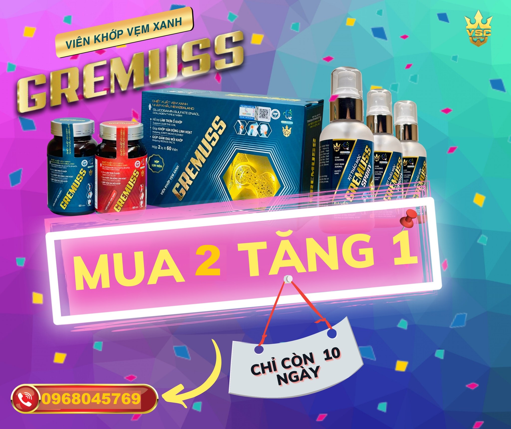 Xịt thảo mộc GREMUSS spray chai 100ml