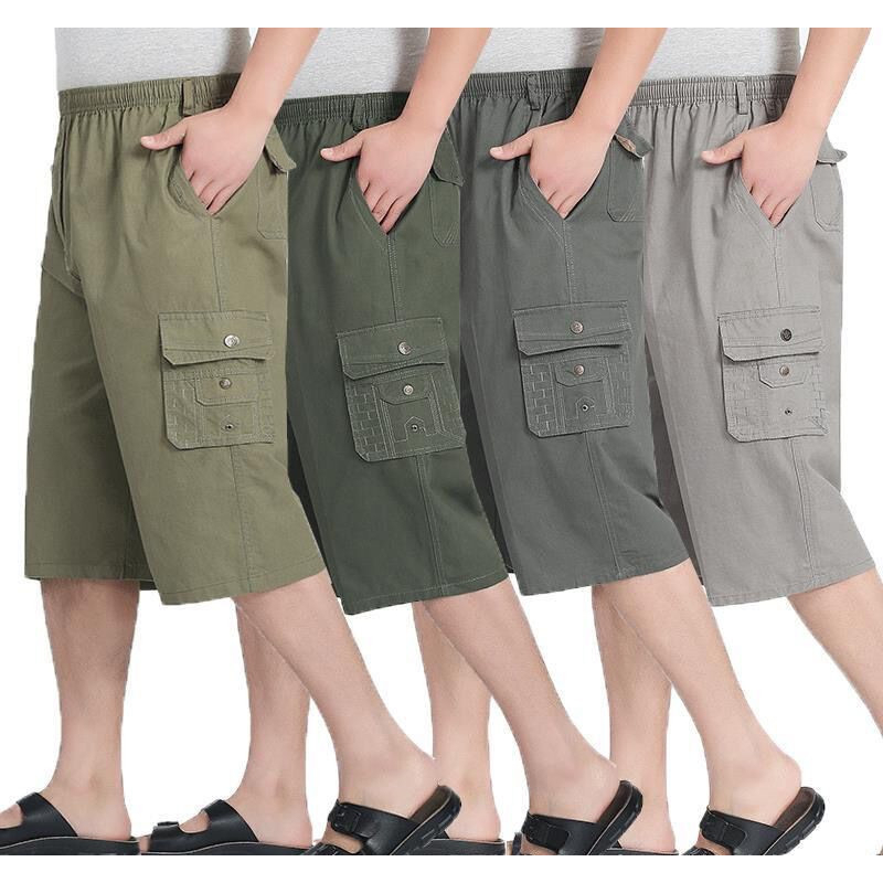 Quần lửng mặc nhà chất liệu Kaki cho bố