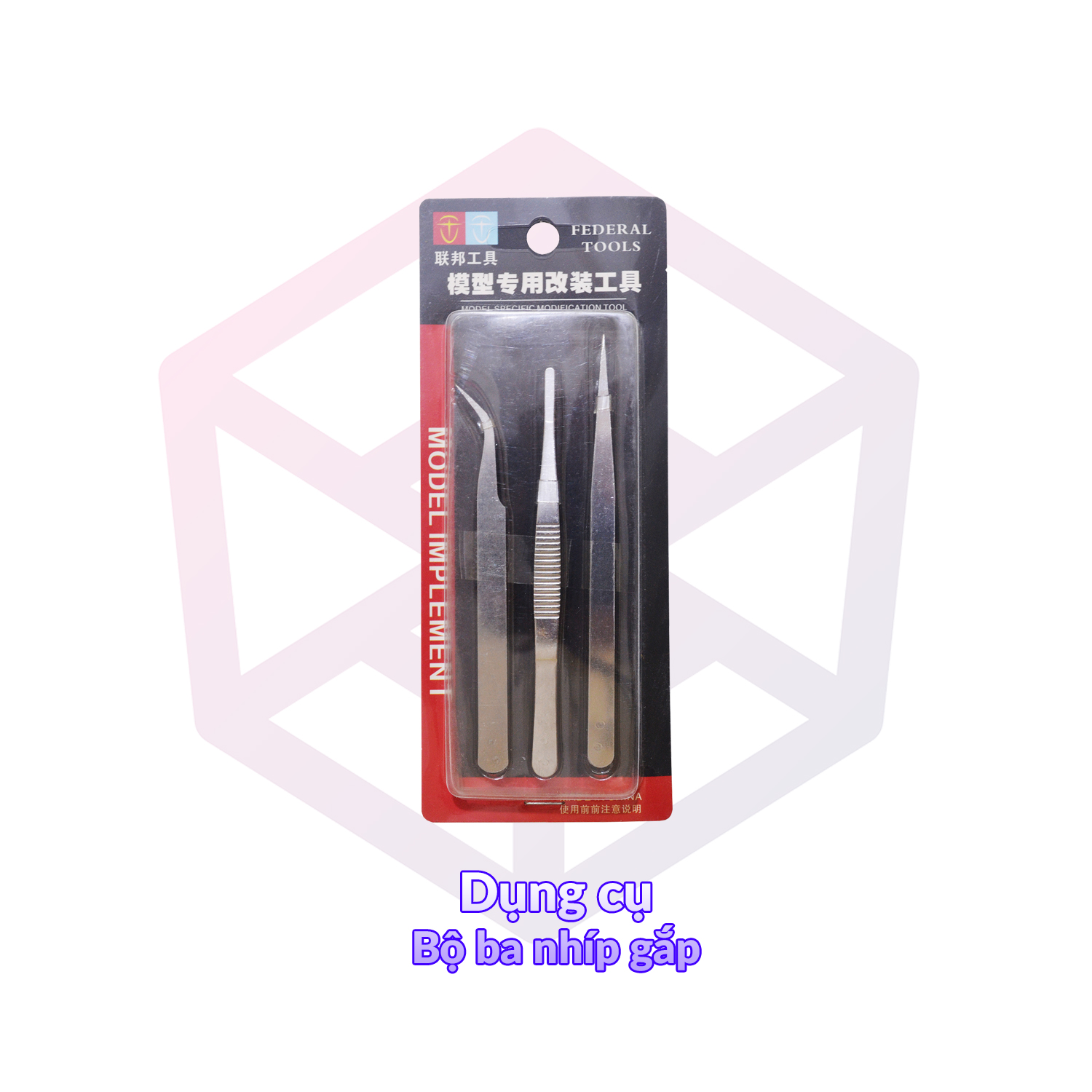 Bộ ba nhíp gắp decal mô hình [Tool]