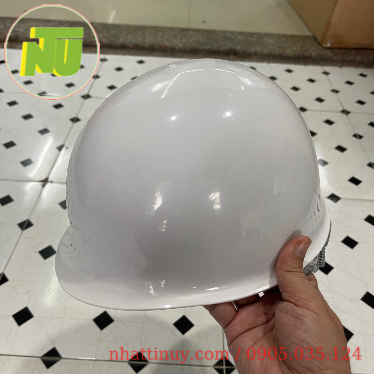 Nón bảo hộ kiểu Nhật màu trắng - dạng bấm dễ dùng