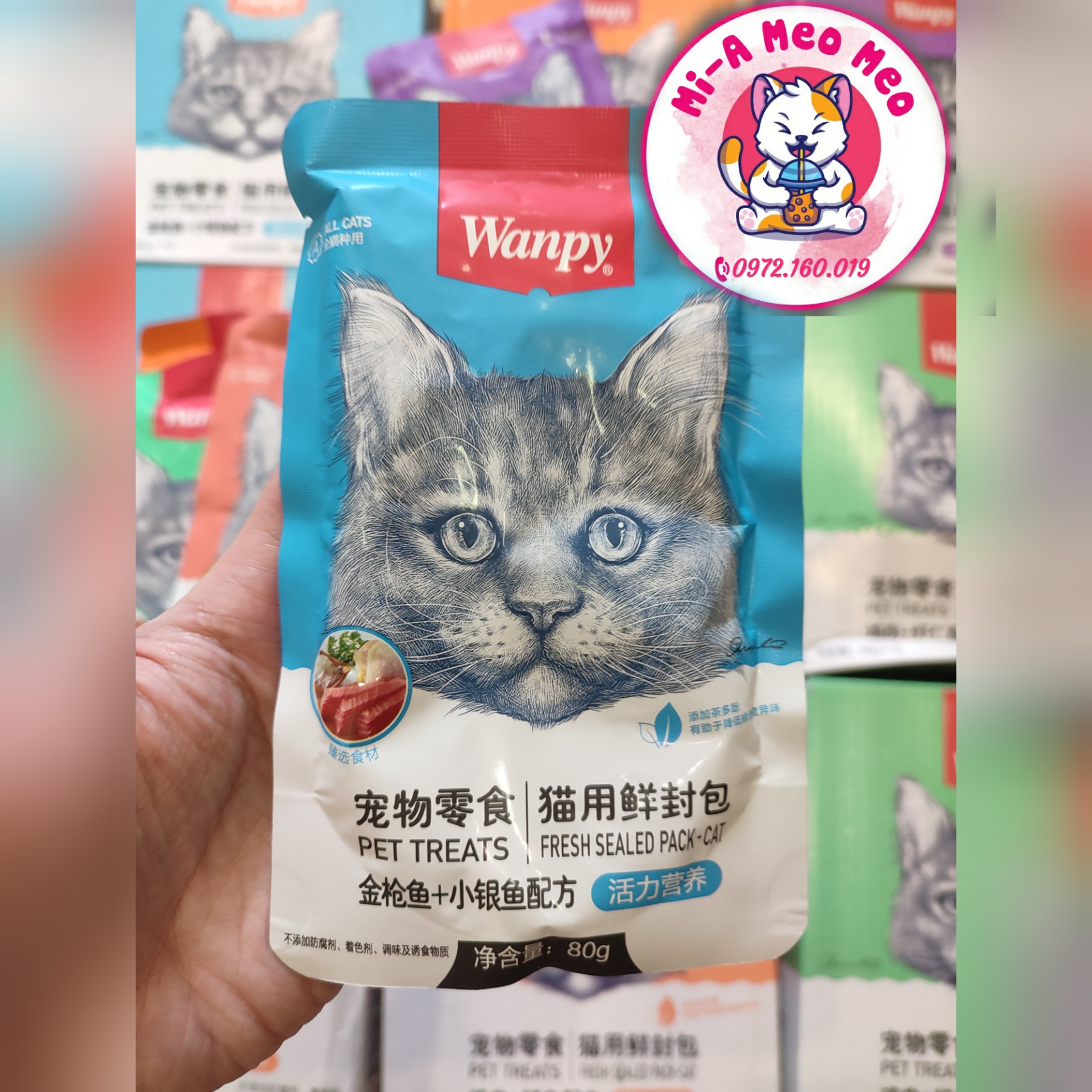 Combo 15 gói PATE WANPY cho Mèo 80gr 12k/1 gói