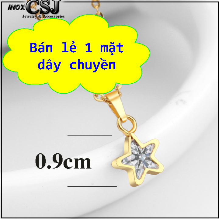 Dây chuyền nữ inox Thấy Là Thích mạ vàng mặt ngôi sao đính đá Zircon - Cam kết 1 đổi 1 nếu đen và gỉ sét