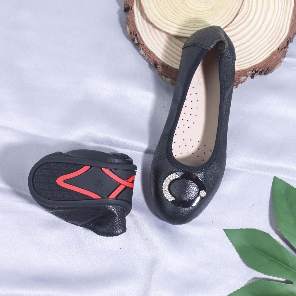 Giày Búp Bê Da Thật Găn Khóa 4173