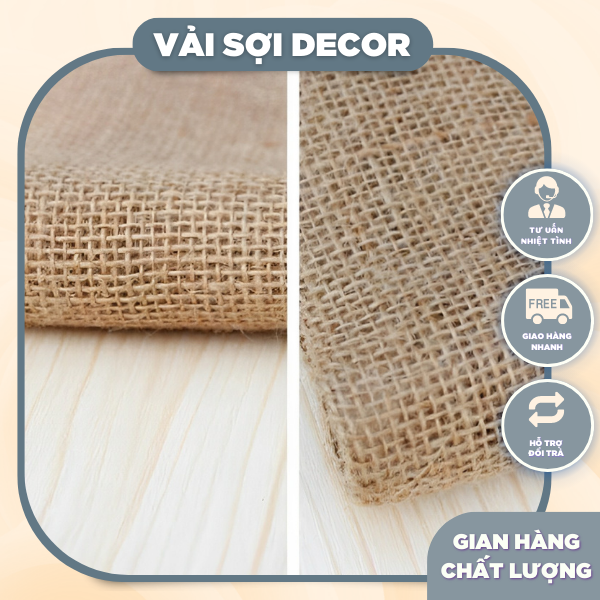 Vải bố canvas đay decor vintage (khổ 80 cm - >cuộn 50m liền)