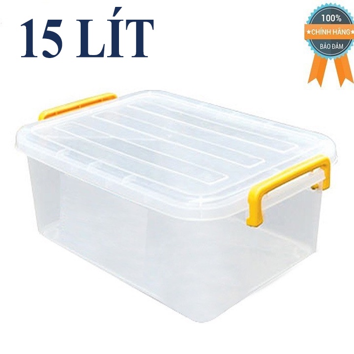 [Bao dày dặn] Thùng nhựa vuông đựng đồ đa năng 15 Lít