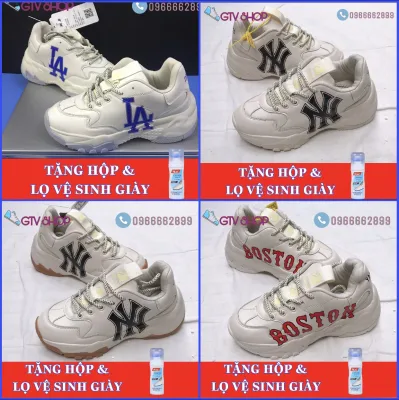 Loại 11 đế tách - Full box - Bill, Tặng Lọ vệ sinh giày - Giày thể thao nam nữ MLB NY, LA và Boston, size 36 đến 43.