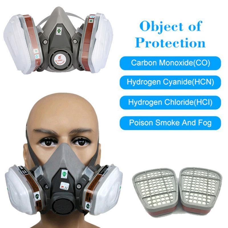 ABS 7pcs Suits Respirator Facepiece Respirator Anti Formaldehyde Facepiece Filter Universal Protable Anti Pesticide Anti Particles Chemical Gas Mask