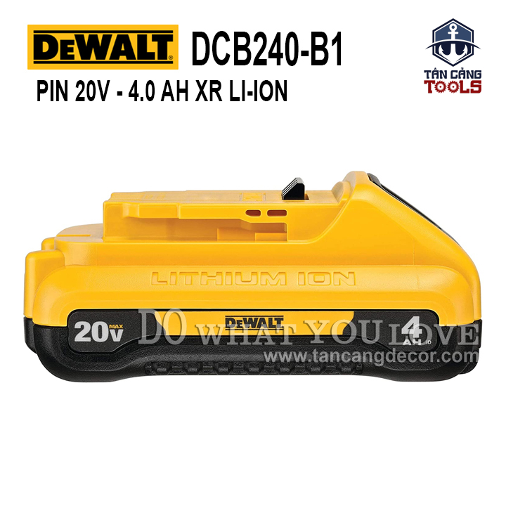 Pin 20V 4.0Ah DeWalt DCB240 Phiên Bản Mới – Bản Mỏng