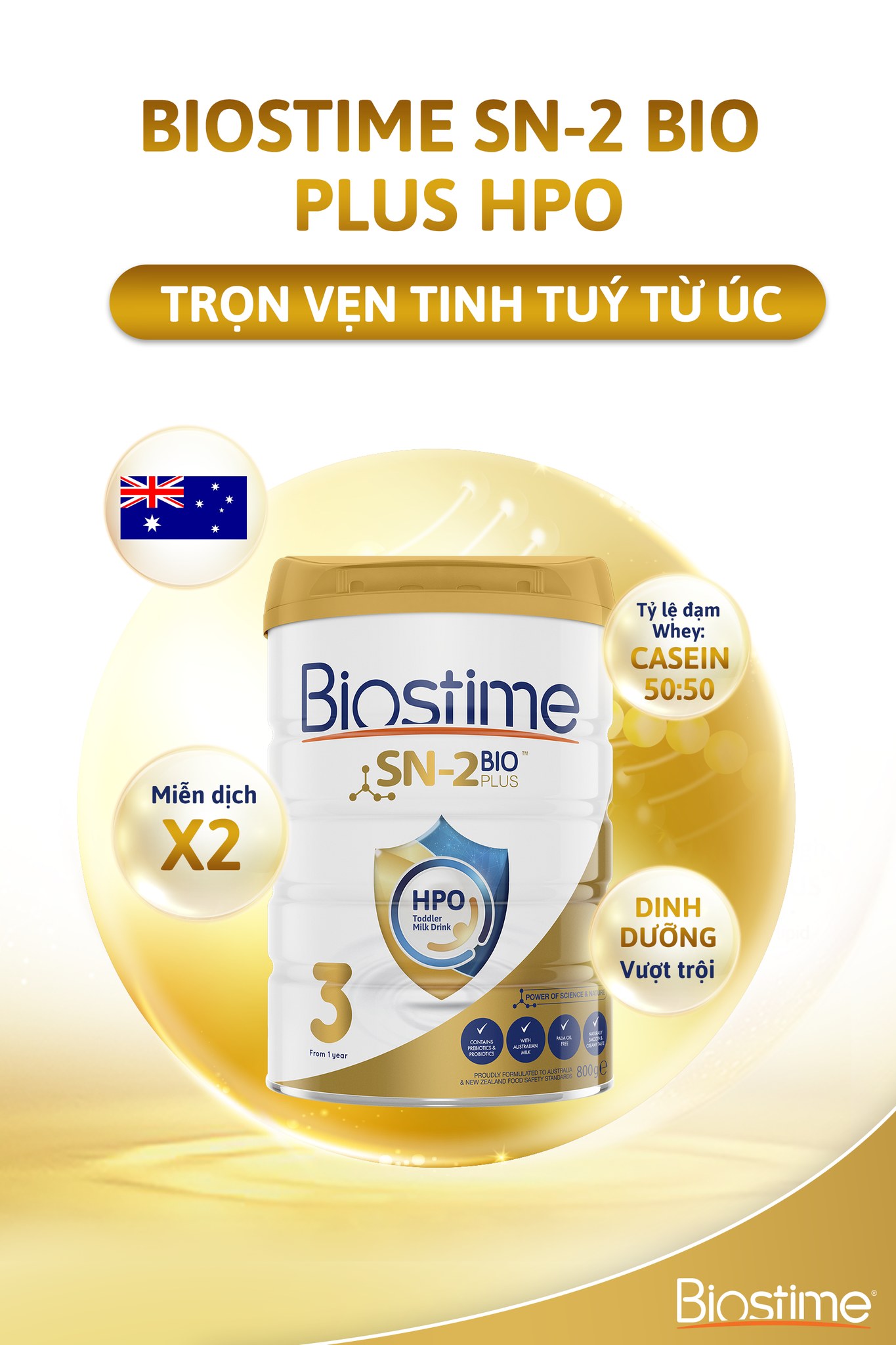 Sữa Biostime SN-2 Bio Plus HPO số 800g (0 tháng)