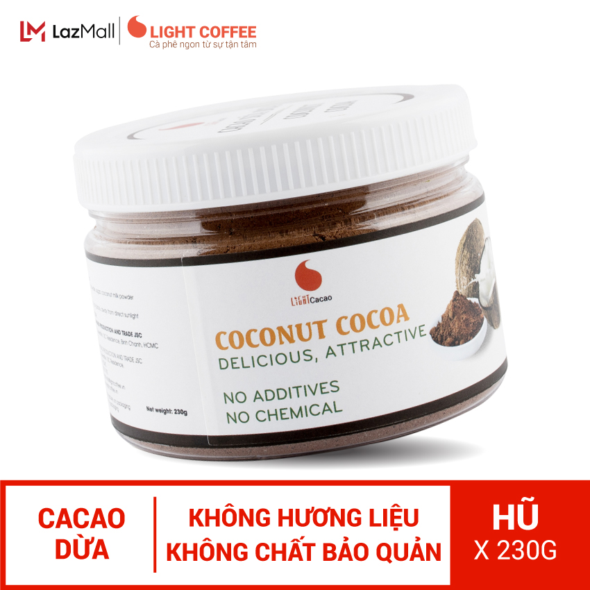 Cacao sữa dừa thơm ngon, đậm đà hũ 230g - Light coffee