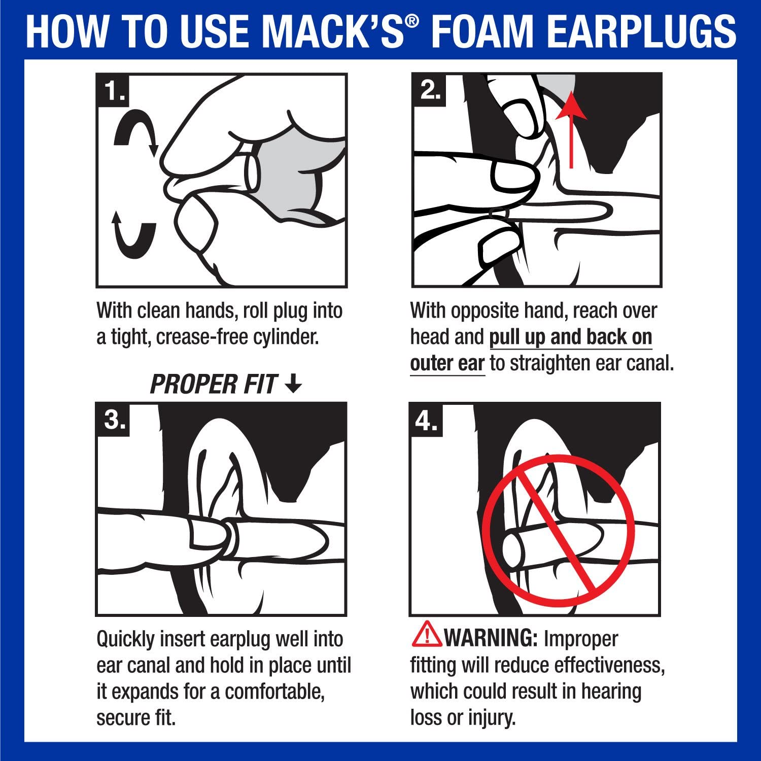 Mack's Ultra Soft Foam Earplugs Nút bịt tai chống ồn 33dB 01 cặp