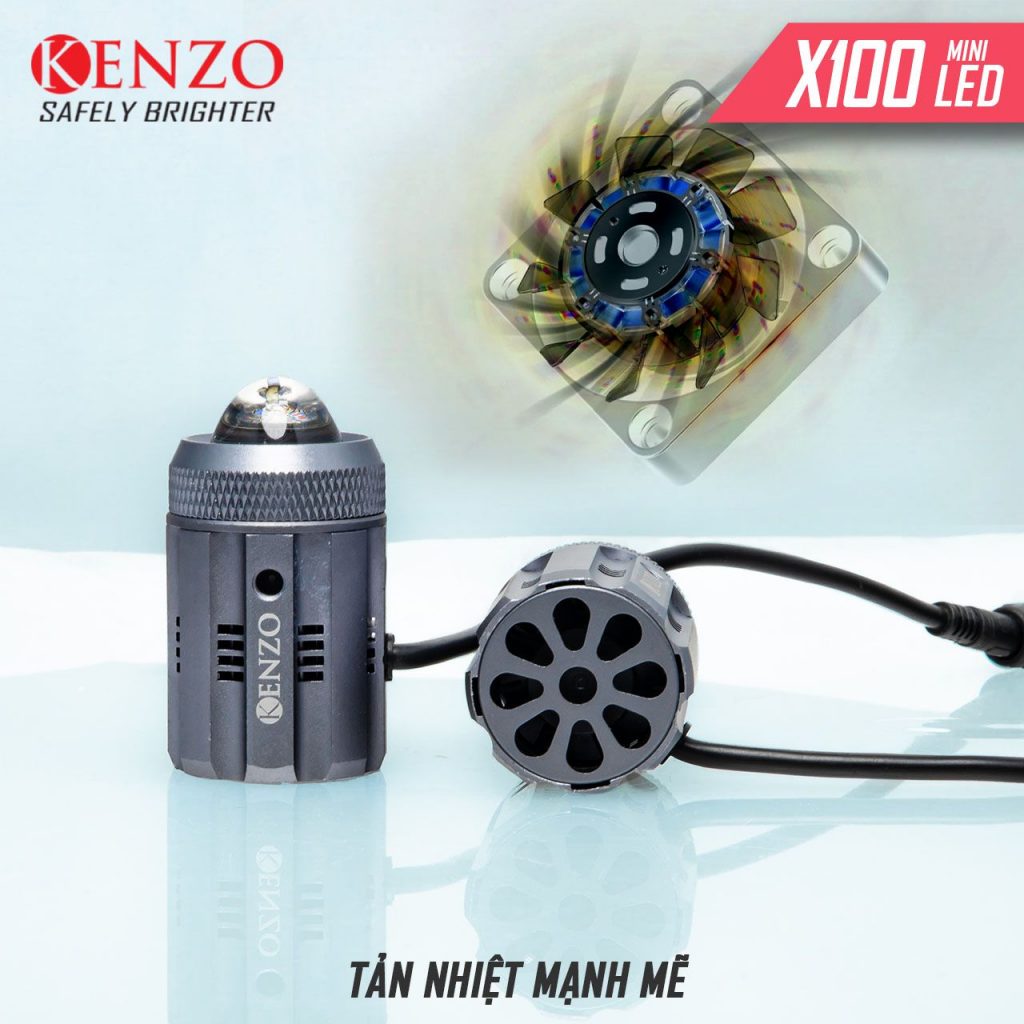 Đèn Bi Cầu Kenzo X100 V3 - Cos Trắng Pha Vàng