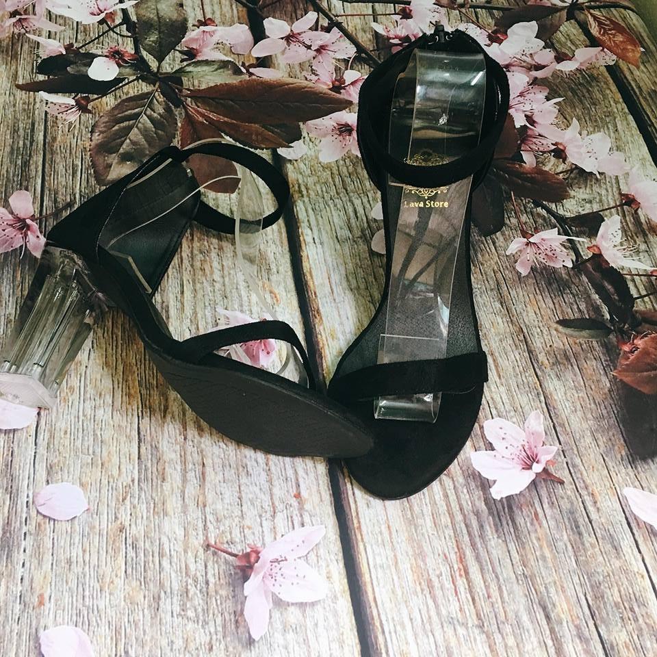 Giày cao gót 9cm Quai mảnh gót trong