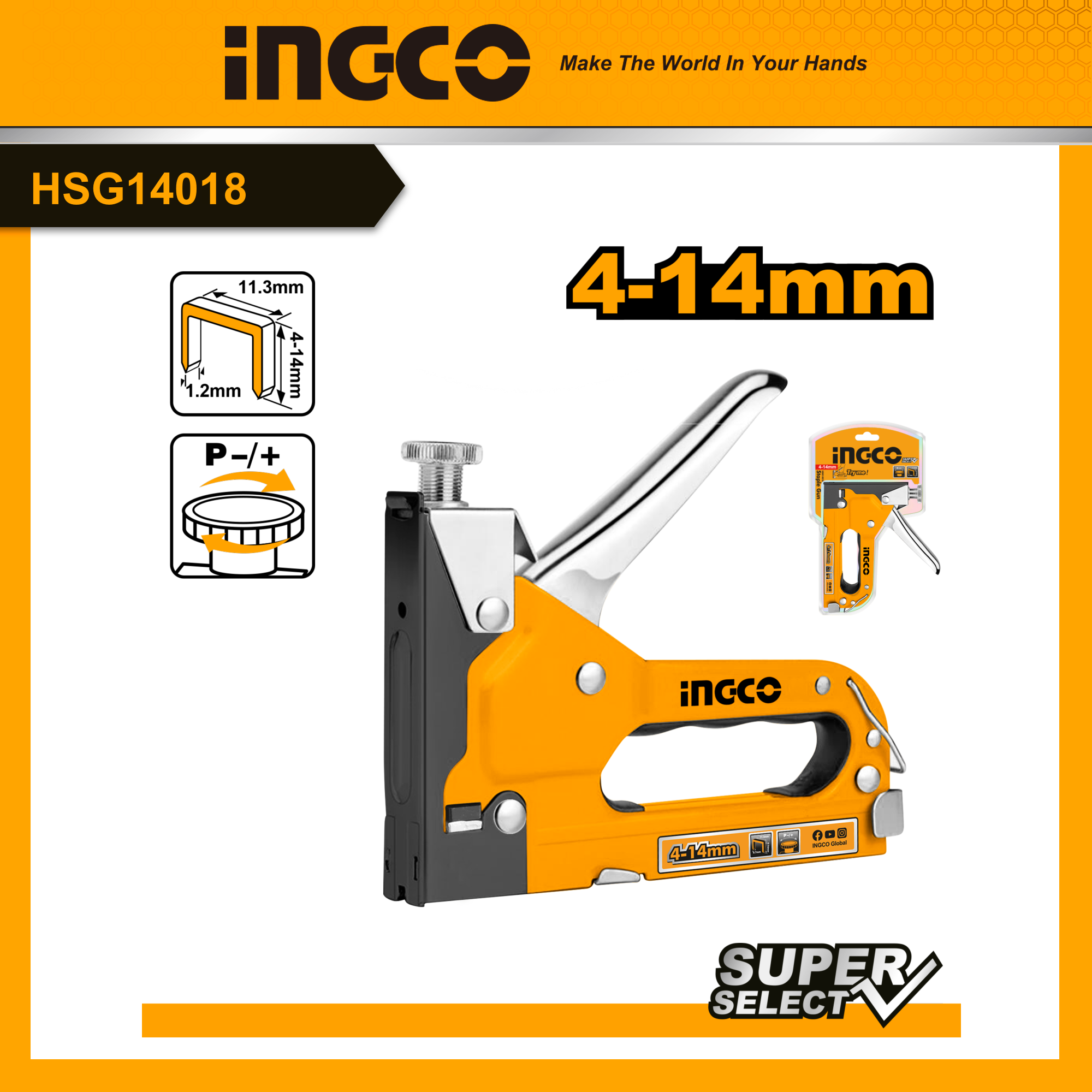 Ingco hsg14018 kềm bấm ghim u