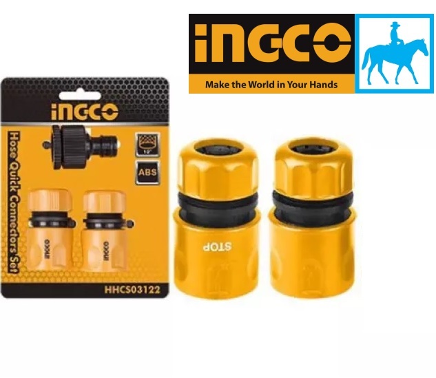 Bộ 2 đầu nối ống nước mềm 16mm INGCO HPHM0201