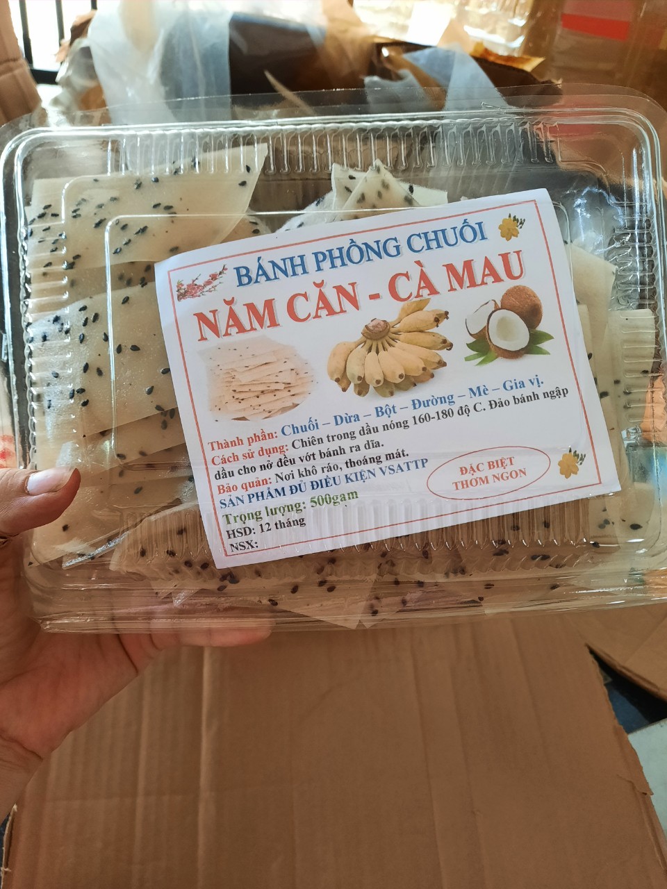 500g bánh phồng chuối năm căn cà mau