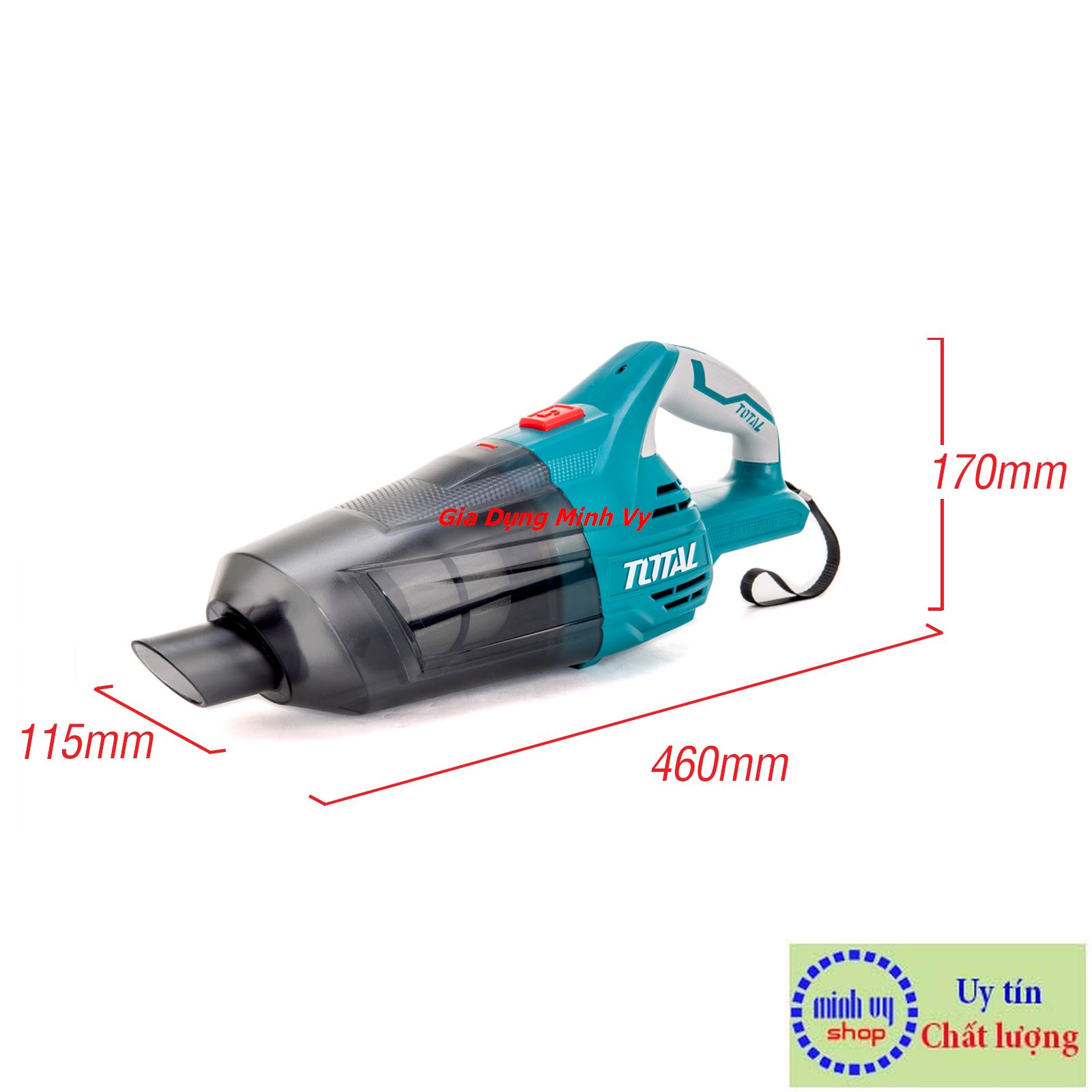 Máy hút bụi dùng pin Lithium 20V TOTAL TVLI2001 (KHÔNG KÈM PIN VÀ SẠC)