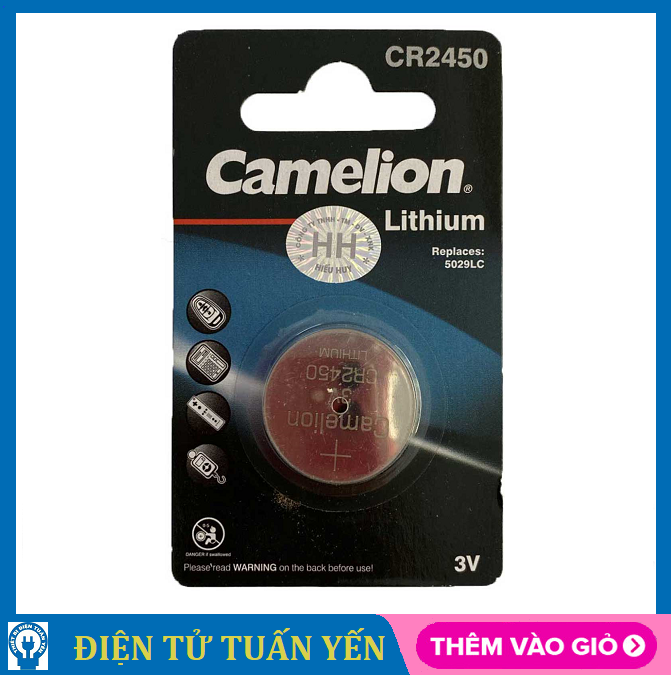 Pin nút áo CR2450 Camelion Lithium 3V (vỉ 1 viên) - Hàng chính hãng