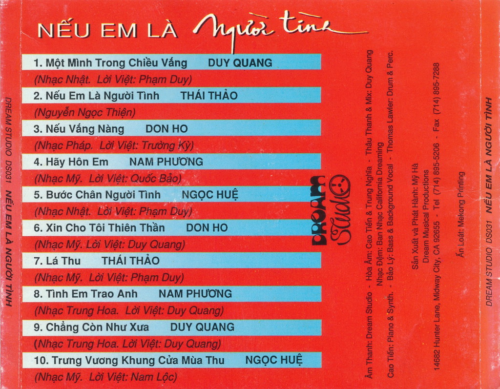 Nếu Em Là Người Tình (Dream Studio CD031)