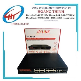 Switch chia mạng POE 16 Port IP-Link + 2 Uplink 100 1000 Mbps - Switch 16 Port IPL - SP001390 thumbnail