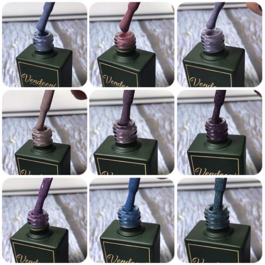 Sơn Giả Bột Vendeeni (Set 9 màu) _ ( Tặng 1 Khung Để Gắn Móng Mẫu )